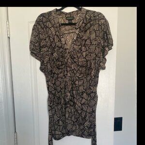 Lane Bryant long button up shirt w/ belt SZ 18/20